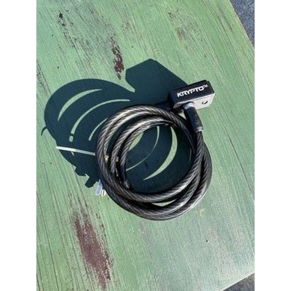 Kryptonite Coiled Cable Bike Lock with 2 Keys Black Vinyl Coated Bicycle Securit